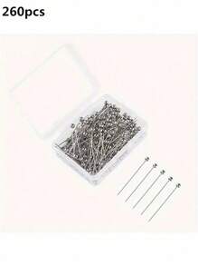 100/200/260pcs Stainless Steel Pins, Straight Pins, Faux PearlNeedles, Fixed Sewing Pins For Dressmaker, Jewelry DIY,Household Items,Fourth Of July,4th Of July Decor,Stitchmother Day Gift,Household Items,Sewing,