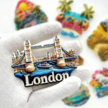 1pc Resin Britain London Tower Bridge Big Ben Elizabeth Tower White Cliffs Of Dover Fridge Magnet Travel Souvenir Landmark Magnetic Sticker Sheep Wales Brecon Beacons Park Home Decor, Meaningful Creative Gift, Thames River - Multicolor - View 18