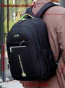 Outdoor Three-Dimensional Embroidery Men'S Backpack, Can Hold 15.6In Computer Bag, Lightweight Multi-Functional School Bag, Large Capacity Travel Bag, Commuting Convenient Day Bag, Multi-Functional Bag, Suitable For Students, Camping, Hiking, Business Trips, Travel Holidays, Daily Commute, Outdoor Sports, Holiday Gifts, Birthday Gifts