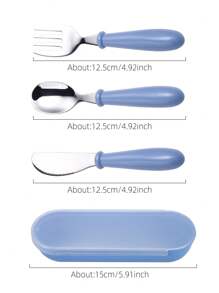 2/3pcs Set Personalized Laser Engraved 304 Stainless Steel Cutlery Set, Customizable Name+Design, Spoon, Fork, Knife, Tea Spoon, Soup Spoon, Anti-Slip Handle, Feeding Utensils Set, Multi-Functional, Christmas Gift, Birthday Gift, Back To School - Multicolor a - View 6