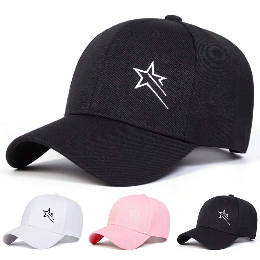 AR 1 chiếc Mũ lưỡi trai thêu hình ngôi sao cho nam, Mũ hình ngôi sao năm cánh, Có thể điều chỉnh, Chống nắng, Mũ thường ngày Thích hợp cho mùa xuân, mùa thu, Đi chơi, Du lịch, Bãi biển, Tiệc tùng - Nhiều màu - Xem 1