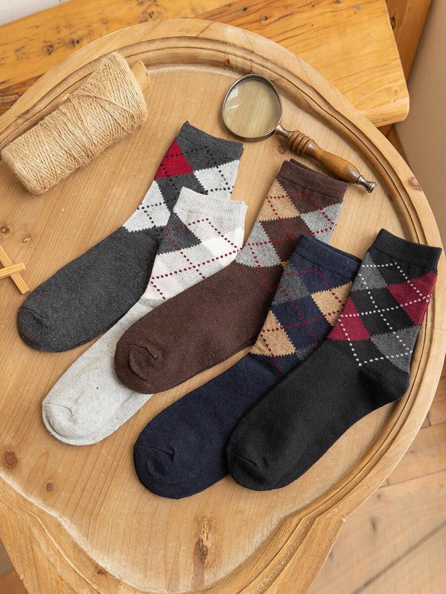 5 cặp Nam Argyle Mẫu Crew Vớ - Nhiều màu - Xem 1