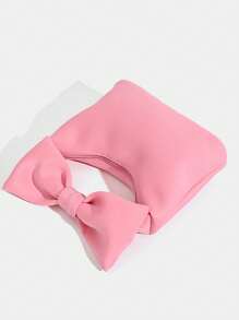 حقيبة يد مزينة بالفيونكة ، حقيبة معصم للبنات بتصميم قلب بلون الوردي والسحب، قماش قطني جميل، وصول جديد لعام 2025