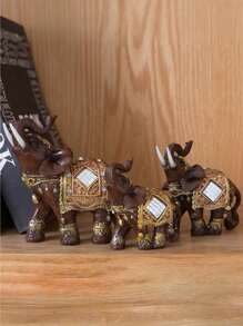 Artisanat en résine d'éléphant, décorations en verre, décorations d'éléphant, éléphants de style européen