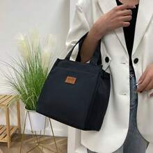 1 pieza Bolsa de almuerzo portátil y ligera, conveniente para guardar el almuerzo en la escuela, oficina, picnics, con asa para llevar