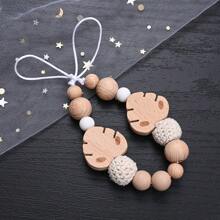 1pc Wooden Leaf Pendant Decor Hanging Rope, For Bag Charms, Bracelet, Keychain Lanyard Making - Multicolor - View 12