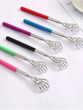 Utdragbar ryggskrapa, bärbara teleskopiska gummihandtag bakre skrapare i rostfritt stål för Thanksgiving, födelsedag, julklappar