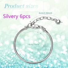 2/4/6pcs Snake Shaped Pendant Bracelet With Adjustable Pendant Bracelet And Heart-Shaped Extender, Suitable For Women's Jewelry Making DIY Friendship Chain Bracelet, Birthday Anniversary Party Gift, Vacation Party Gift, Wedding Gift, Jewelry Making Accessories - A - View 12