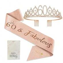 60歲女士生日派對裝飾,包括60歲生日皇冠/頭飾,60歲女士生日禮物 - 60 - 查看 2