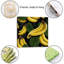 1 Piece Home Kitchen Wall Decor Framed Canvas Banana Pattern Home Decor Framed Canvas Wall Art Paintings For Living Room - Canvas Framed Print Wall Artworks Bedroom Decoration Office Wall Decor - 彩色 - 查看 2