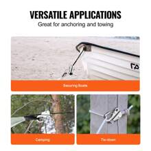 Anchor Kit Hook Pole 3.5 Lb Anchor 26.2 Ft/8 M Rope Buoy Folding Small Boat Anchor, Storage Bag, Snap Hook; Boat Anchor Hook, 304 Stainless Steel, Knotless, Quick Release, Holds 3700 LBS, For 3/8" - 5/8" Rope; Sand Spike Anchor, 36" Galvanized Steel, Self-Hammering, With Bungee Cord & Storage Bag. - Holds 3700 LBS for 3/8" - 5/8" Boat Anchor Rope - View 6