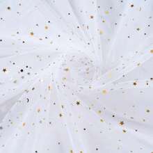 1pc Star & Moon Hexagonal Tulle Fabric, Handmade DIY Headpiece, Clothing, Dress, Flower Packaging, Soft Tulle