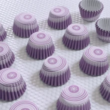 Mini Cake Cupcake Liners, Baking Cupcake Cups, Disposable Cupcake Paper Wrappers, Baking Molds - Purple - View 11