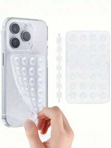 1pc Silicone Phone Sticky Grip Handle, Suction Phone Case Stand, Hands-Free Sticky Phone Handle For Selfie And Video, Mobile Finger Grip Stand - Multicolor - View 1