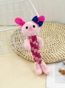 1pc Cute Animal Style Cat/Dog Lover Gift And Dog/Cat Mom Love Pet Plush Doll With Rope Twist Chew Doll For Interaction & Dental Care, Cat Lover And Cat Mom Love Dog Lover And Dog Mom Love Soft Plush Animal Doll