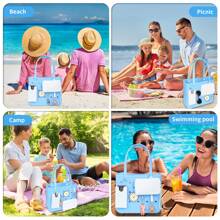 Set de 5 accesorios de bolso de playa: Monedero rectangular de silicona, decoraciones de dibujos animados de girasol encantadores, floral de verano