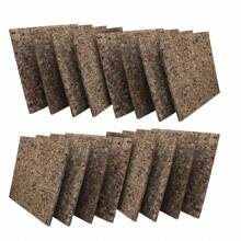 Cuadrados de corcho marrón oscuro de 30,5 x 30,5 x 9,5 mm de grosor, para azulejos de pared, tablero de corcho cuadrado para fijar con alfileres, mini tablero de anuncios para pared (paquete de 16)