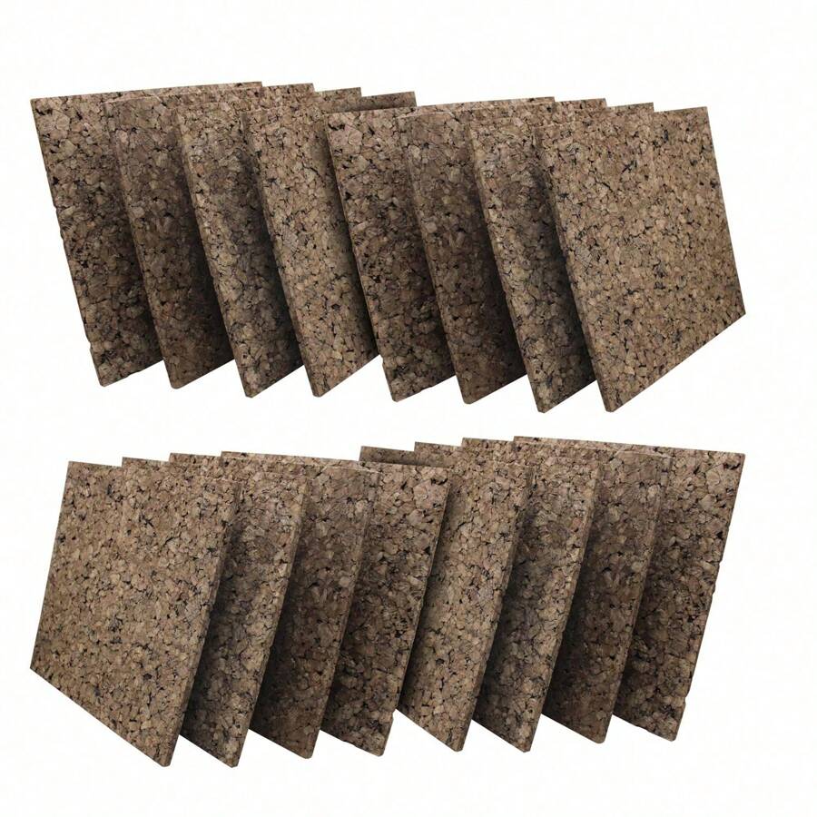 Cuadrados de corcho marrón oscuro de 30,5 x 30,5 x 9,5 mm de grosor, para azulejos de pared, tablero de corcho cuadrado para fijar con alfileres, mini tablero de anuncios para pared (paquete de 16)