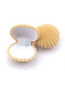 1pc Shell Shape Velvet Jewelry Box Wedding Engagement Ring Box For Earrings Necklace Bracelet Display Gift Box Holder