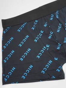 Men's Digital Printed Simple English Briefs - Multicolor - View 2