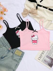 SANRIO 2 件 Hello Kitty 女式印花短款吊带背心 - 彩色 - 查看 10