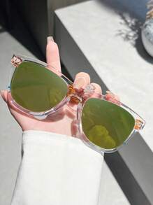 1 Pair Classic Travel Frame Casual Minimalist Personalized Fashion Fashion Glasses For Women And Men, Suitable For Sports, Travel, Festivals, Beach, Driving, Outings, Vacation, Streetwear, Fishing, Outdoor Activities, Parties