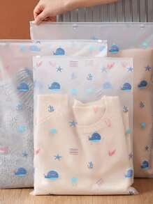 10个透明收纳袋，适用于DIY工艺材料、运输包装，磨砂拉链塑料袋，可保持衣物清洁，透明塑料服装袋，用于包装T恤、衬衫、文件、衣物，可重复使用，磨砂密封袋，适用于医院用品、孕妇用品、旅行收纳、整理、节省空间、鞋子、化妆品等。 - 彩色 - 查看 3