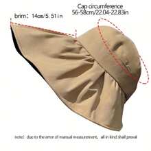 1PC Women's Hat Korean Version Outdoor Travel Sun Hat Foldable Uv Protection Sunscreen Fashionable Hat Bow