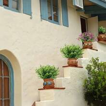 12pcs Artificial UV-Protected Eucalyptus Shrubs, Plastic Material, Suitable For Indoor And Outdoor Decoration, Applicable For Father's Day, Mother's Day, Valentine's Day, June Festival, Graduation Ceremony, Housewarming, Wedding And Garden,Fake Plants