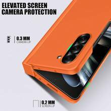 keshengtai 1件裝糖果色轉軸全包覆手機殼，適用於 Galaxy Z Fold 8 Ultra 7 6 5 4 3 5G - 橘色 - 查看 4
