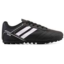 100% Genuine Leather Soccer Cleats - Sturdy Stitched Rubber Sole - Black - View 1