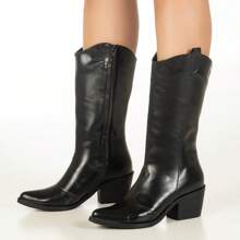 Women's Plain Western Texan Boot Via Birigui - 黑色 - 查看 2