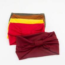 1pc New Bow Solid Color Fashion Everything Sports Fitness Yoga Sweat-Absorbent Wide Edge Elastic Headband Men And Women The Same