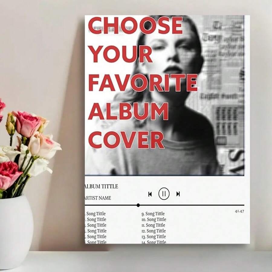 Framed Custom Album Cover Posters Wall Art, Of Spotify Wall Decor, Request Your Own Album Cover Canvas Wall Frame, Custom Poster For Room Decor, Music Album Posters - Đã đóng khung - Xem 1
