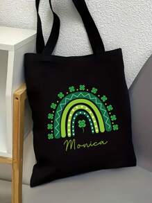 1pc Customizable Tote Bag For Women,Customizable Name Summer Beach Bag,Crossbody Bags For Women, Travel Accessories,St Patricks Day Canvas Tote,Mother's Day Gift,Graduation Gift, Custom Shoulder Bag,Gifts For Her,Suitable For Beach, Road Trip, Back To School, Daily Use -Gift For Travel Enthusiasts Students,Personalized Tote Bag Bridesmaid Gifts Bridal Party,Easter,Gift Bag, Birthday Gifts,Teachers ' Day,Girlfriend And Wife - Multicolor - View 8