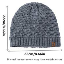 gorros tejidos a para hombres y mujeres, gorro para exteriores, gorros deportivos cálidos con forro de piel de felpa - Negro - Ver 5