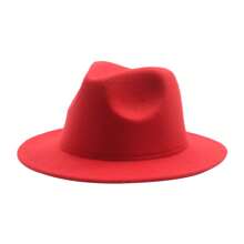 Kid Fedora Hat Solid Color Children Jazz Hats Classic Wide Brim Panama Dress Hat For Boys Girls Clothes Accessories