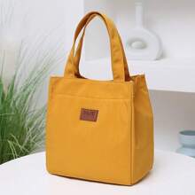 1 pieza Bolsa de almuerzo portátil y ligera, conveniente para guardar el almuerzo en la escuela, oficina, picnics, con asa para llevar