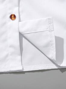 男童经典休闲百搭短袖 Polo 衫，适合休闲、正式、学校、派对和表演场合 - 白色 - 查看 9