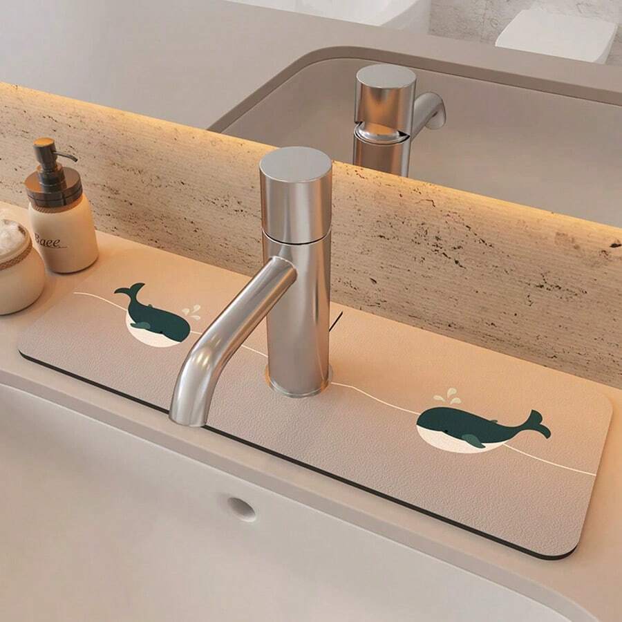 Volminex Kieselgur-Wasserhahnmatte – Spritzschutz Für Küchenspüle, 60x10 Cm, Schnell Trocknend