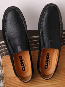 Giày lười nam hàng hiệu CLOHOO làm thủ công, đế cao su hai lớp, da thật, chống trượt, thoải mái khi lái xe và đi làm - màu đen - Xem 3