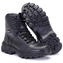 Men's Adventure Boot Comfortable Leather Motorcycle Boots Men's Motorcycle Boots Military Trail Boots - Black - View 5