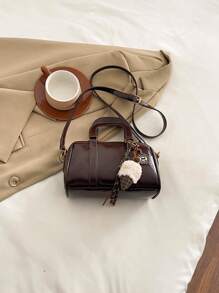 2025年新款纯色柔软PU奢华手提包，时尚复古女士日常及节日礼品包