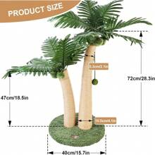 87cm Tall Cat Scratching Post, 2 Curved Design Cat Scratcher Post With 5 Interactive Balls, Natural Sisal Rope Scratching Posts For Indoor Cats And Kittens (Style A) - Style A - View 3