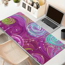 1 件滑过万花筒：迷人的漩涡图案鼠标垫游戏鼠标垫多尺寸键盘桌垫橡胶防滑办公鼠标垫办公桌配件键盘桌垫适用于学校办公室家庭礼物送给朋友家人 - 彩色 - 查看 5
