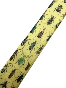 1pc Insect Printed Necktie, Realistic & Clear Pattern, Highly Personalized And FashionableMen Necktie - Multicolor - View 4