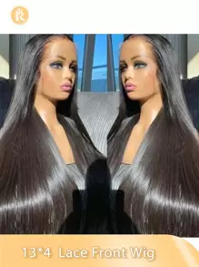Peluca frontal con encaje transparente sin pegamento de 13 x 4 pulgadas con cabello de bebé alrededor, línea del cabello previamente ondulada, cabello liso tipo bob, color negro natural, adecuada para varias razas, uso diario y de fiesta de 8 a 36 pulgadas