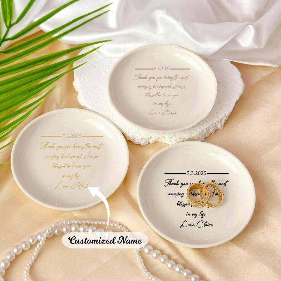 Mother's Day Gifts, Custom Personalized Mother Of The Bride Gifts, Mother Of The Groom Gifts, Mother-In-Law Wedding Gifts, Personalized Ring Dish, Gifts For Mom, Gifts For Daughter