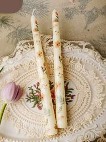 25cm Beige Printed Wax Candle,Wedding