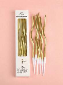 24pcs Curved Colorful Candles, Twisty Birthday Candles Spiral Cake Candles ,Birthday Candles, Cupcake Candles, Cake Decorations Insert, Cake Decor, Baking Supplies, Baking Decorations Candles For Birthday, Party And Cake Decoration Mother's Day Wedding Anniversary Room Decor Gifts Graduation